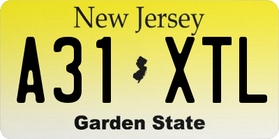 NJ license plate A31XTL