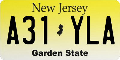 NJ license plate A31YLA