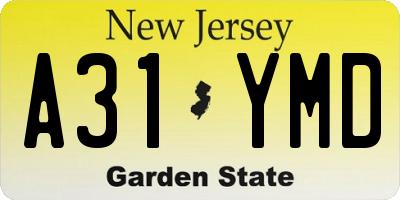 NJ license plate A31YMD