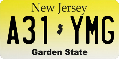 NJ license plate A31YMG