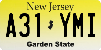 NJ license plate A31YMI