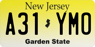 NJ license plate A31YMO