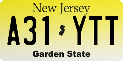 NJ license plate A31YTT