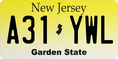 NJ license plate A31YWL