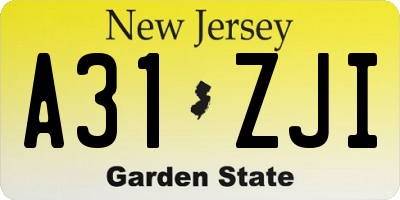 NJ license plate A31ZJI