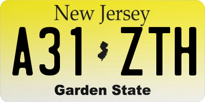 NJ license plate A31ZTH