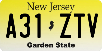 NJ license plate A31ZTV