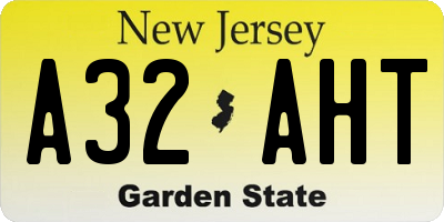 NJ license plate A32AHT
