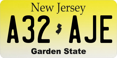 NJ license plate A32AJE