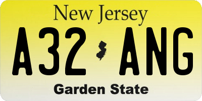 NJ license plate A32ANG