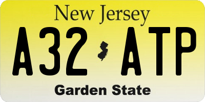 NJ license plate A32ATP