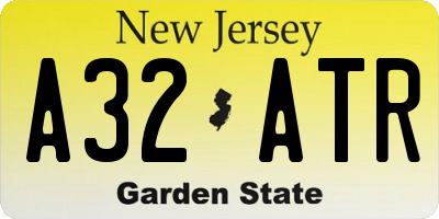 NJ license plate A32ATR