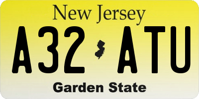 NJ license plate A32ATU