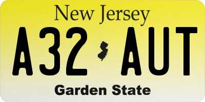 NJ license plate A32AUT