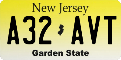 NJ license plate A32AVT