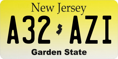 NJ license plate A32AZI