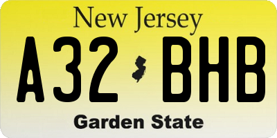 NJ license plate A32BHB