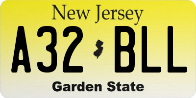 NJ license plate A32BLL