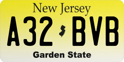 NJ license plate A32BVB
