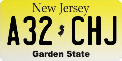 NJ license plate A32CHJ