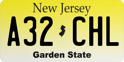 NJ license plate A32CHL