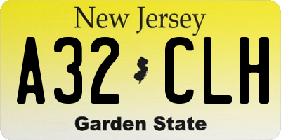NJ license plate A32CLH