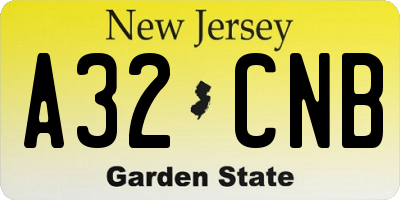 NJ license plate A32CNB