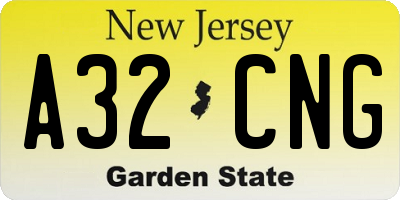 NJ license plate A32CNG