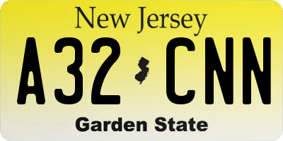 NJ license plate A32CNN