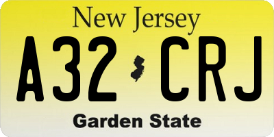 NJ license plate A32CRJ