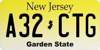 NJ license plate A32CTG