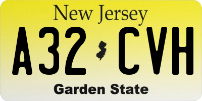 NJ license plate A32CVH