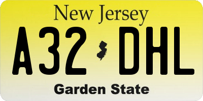 NJ license plate A32DHL