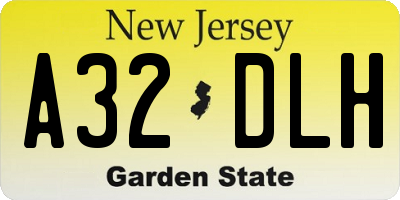 NJ license plate A32DLH