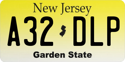 NJ license plate A32DLP