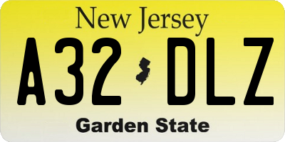 NJ license plate A32DLZ