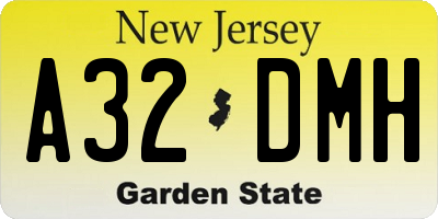 NJ license plate A32DMH