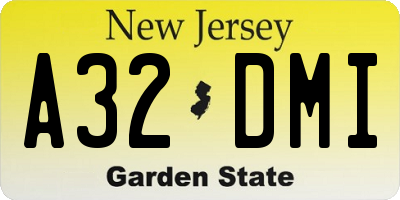 NJ license plate A32DMI