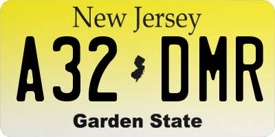 NJ license plate A32DMR