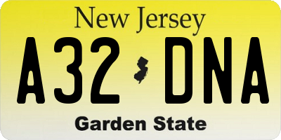 NJ license plate A32DNA