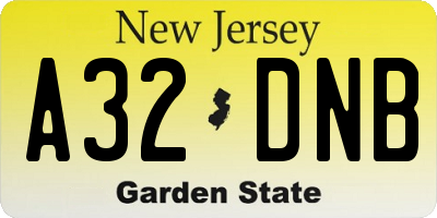 NJ license plate A32DNB