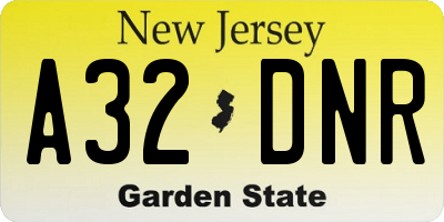 NJ license plate A32DNR