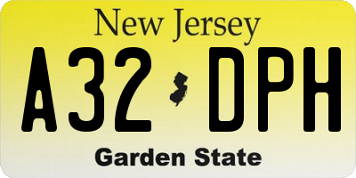 NJ license plate A32DPH