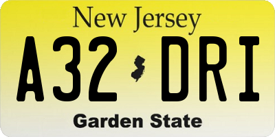 NJ license plate A32DRI