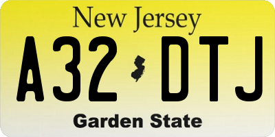 NJ license plate A32DTJ