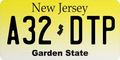 NJ license plate A32DTP