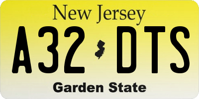 NJ license plate A32DTS