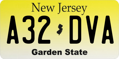 NJ license plate A32DVA