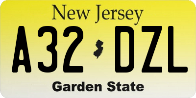 NJ license plate A32DZL
