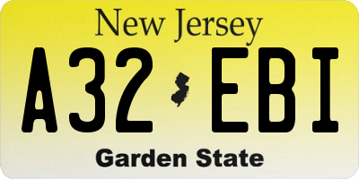 NJ license plate A32EBI